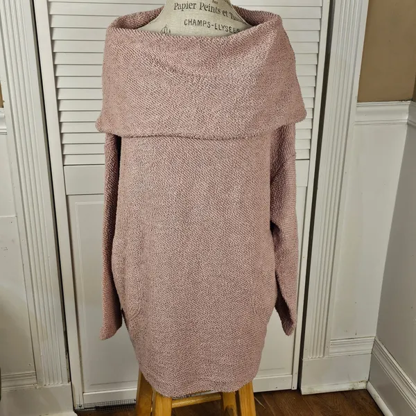 Free‎ People Beach Womens Pink Anya Tunic Sweater Large - Image 3