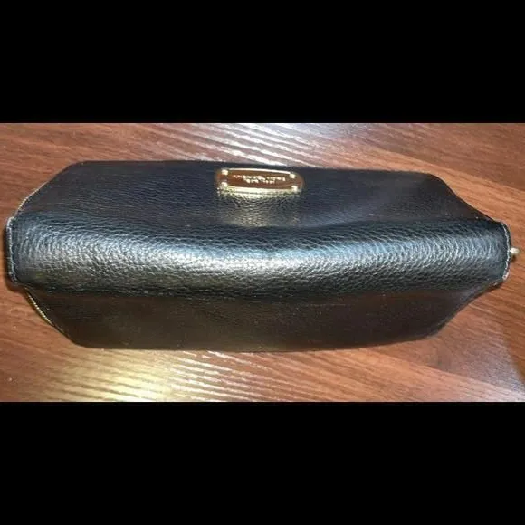 MICHAEL KORS Large Black Pebble Leather Zip‎ Around Wallet 8”x4” - Image 5