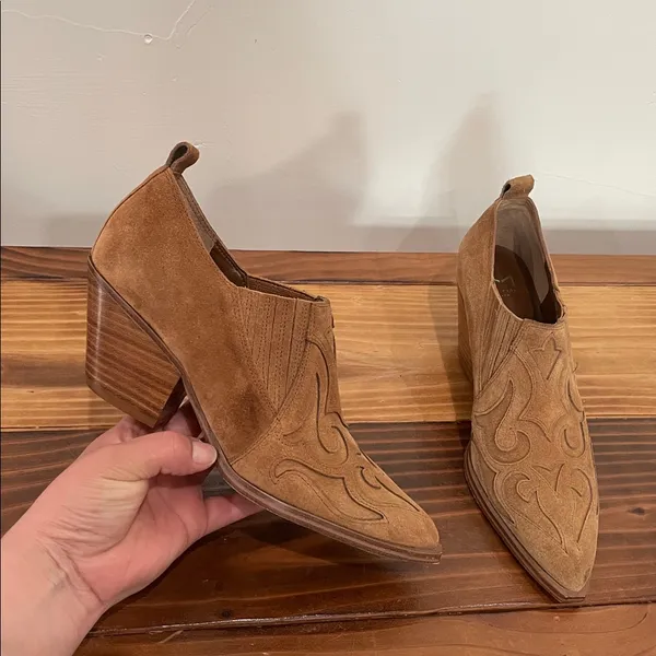 Marc Fisher Charly Suede Western Booties Size 6M - Image 3