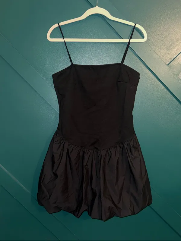 No Comment Chic Black Spaghetti-Strap Mini Little Black Dress - Image 2