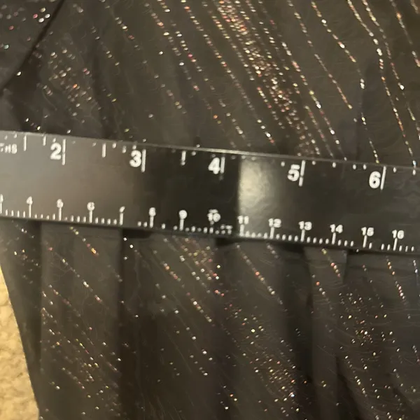Alexa B Nites 14 Dress Sheer Metallic Gold Tread Maxi - Image 5