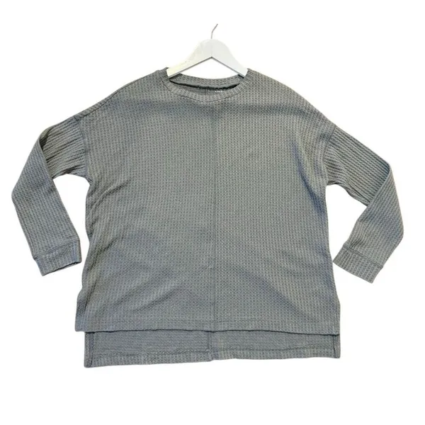 American Eagle green waffleknit oversized seam front top xs - Image 11