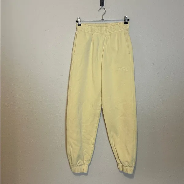 GANNI yellow‎ Embroidered sweatpants joggers Size Small - Image 2