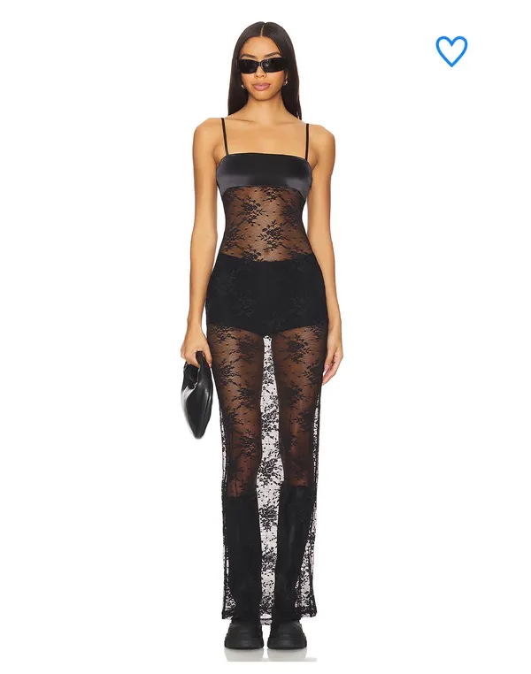 superdown Revolve Black Lace Maxi Dress - Image 3