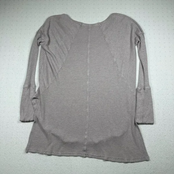Free People Ventura Thermal Top Women’s Large Soft Purple Waffle Knit Boho - Image 2