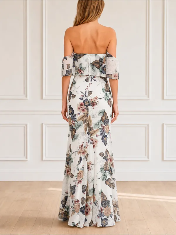 NWT Lulus Ray of Sunshine Maxi Dress Size XL White Floral Off Shoulder Wedding - Image 3