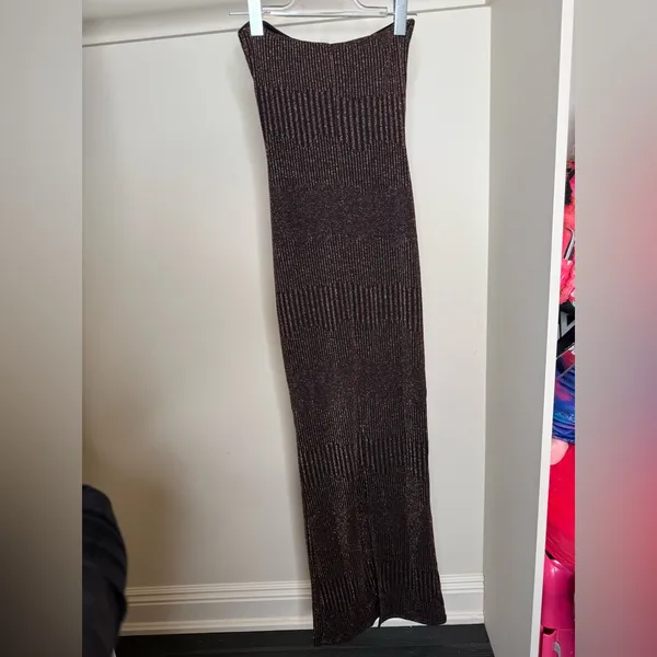 White Fox Boutique Strapless Brown Dress - Image 3