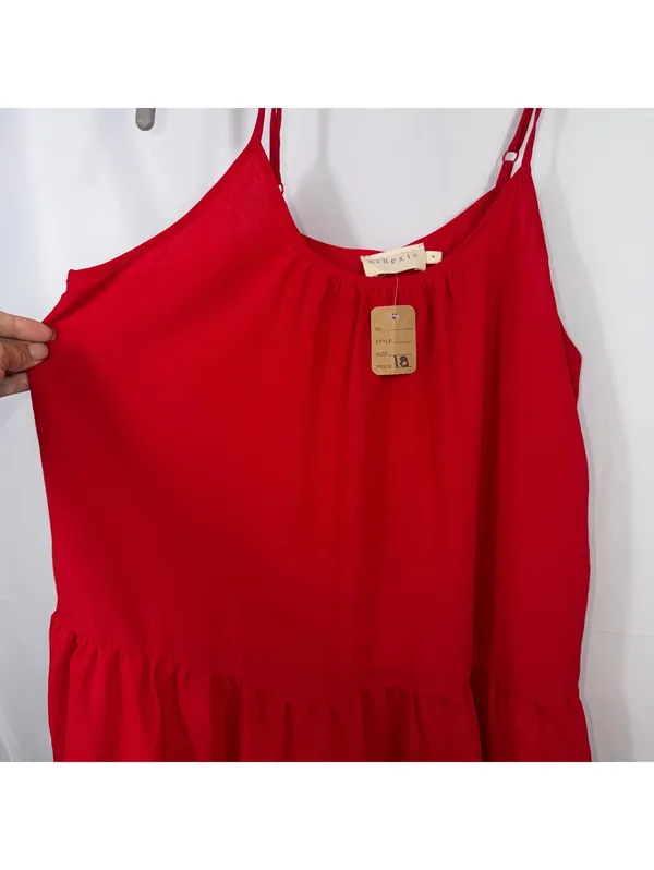 Ninexis Red Ruffle Hem Cami Top Size M NWT Size M - Image 2