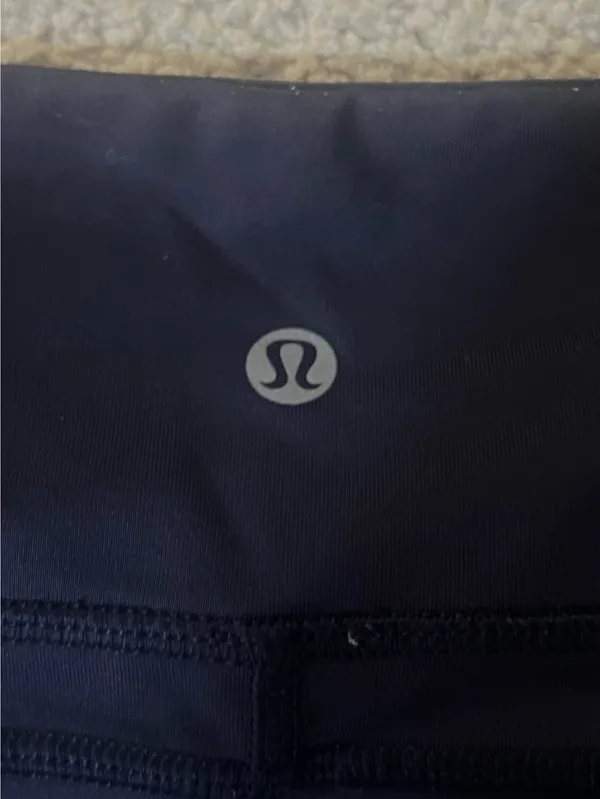 Lululemon Navy Blue Leggings with Mesh Detail - Image 3
