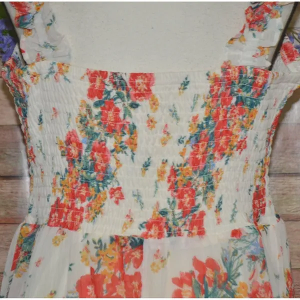 NWT Maurices Floral Smocked Tiered Ruffle Sleeveless Midi Dress Size XL Cottage - Image 8