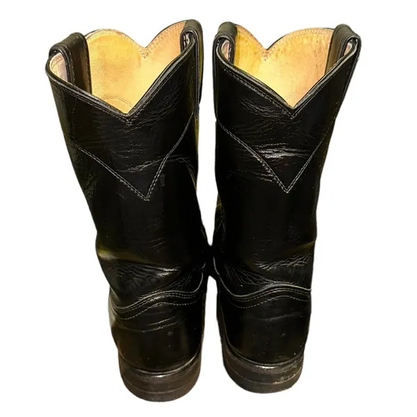 Justin Boots Black‎ Western Cowboy Boots Women's 6B USA Leather L3703 - Image 5