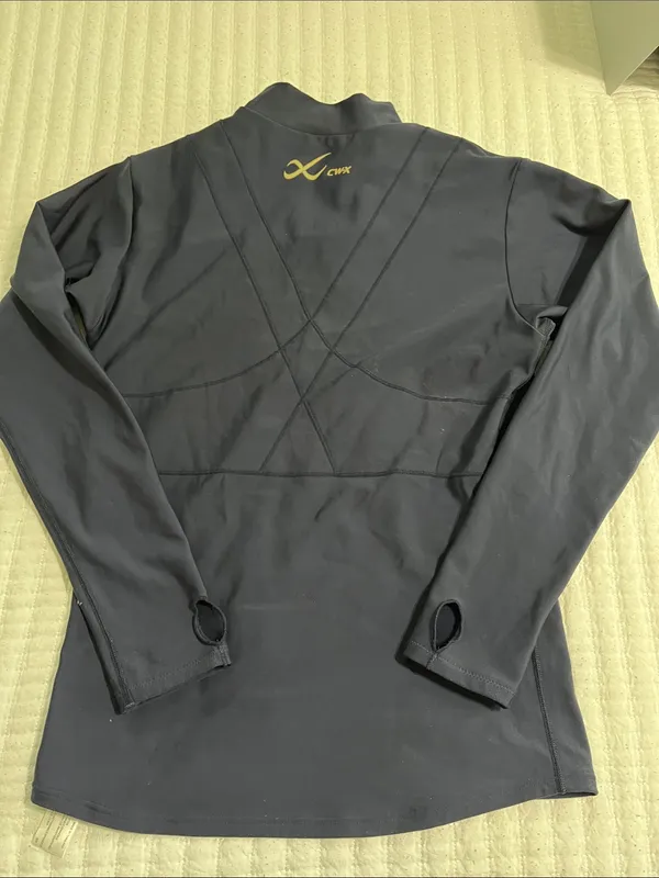 Wacoal Navy Long-Sleeve Zip Mock Neck Top - Image 3