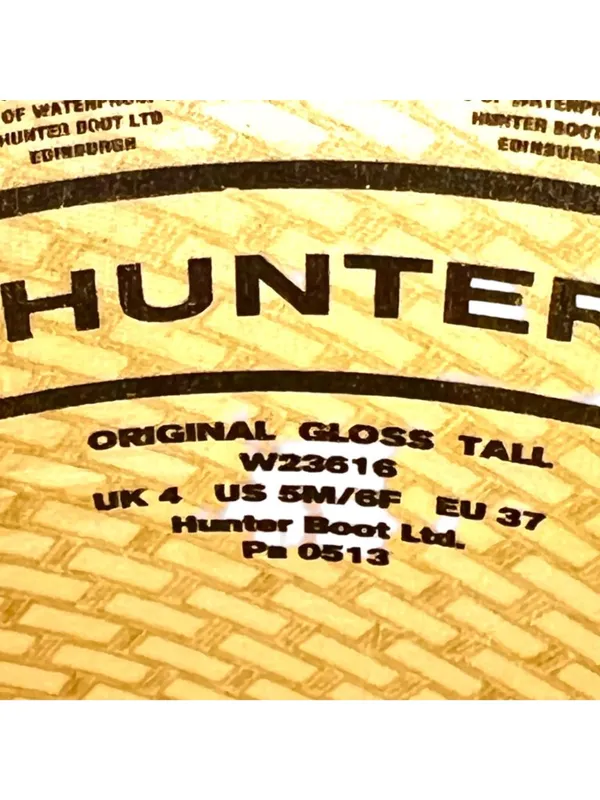 Hunter Original Tall Gloss Rain Boots Womens Gray Size US 6 EU 37 - Image 9