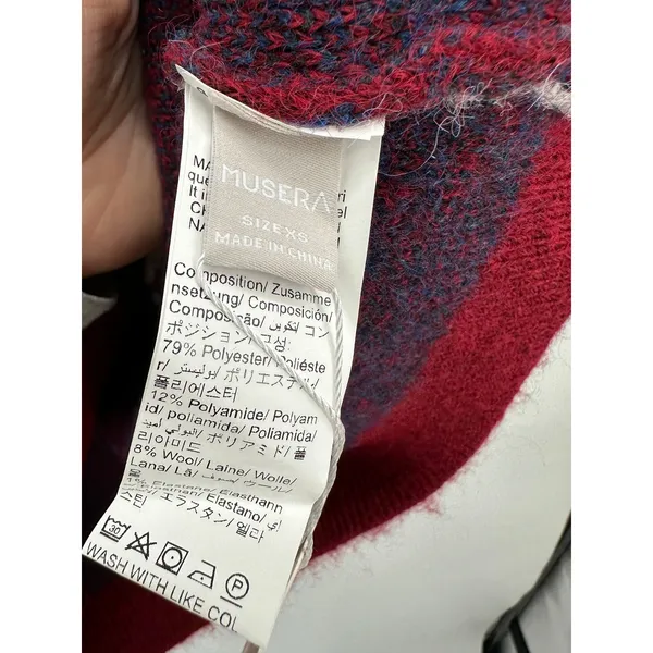 Musera Ombre Fuzzy Knit Cardigan‎ Sweater XS Gradient Wool Blend Maximalist Cozy - Image 7