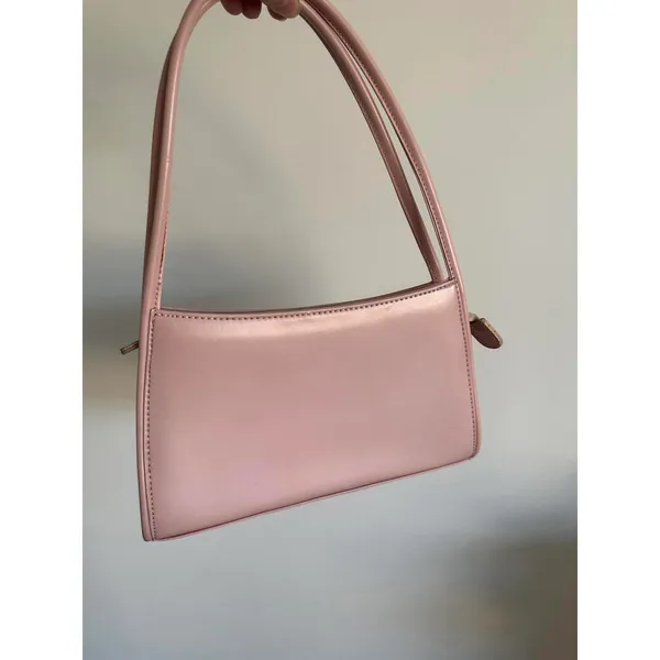 Baby Pink Faux Leather Handbag - Image 6