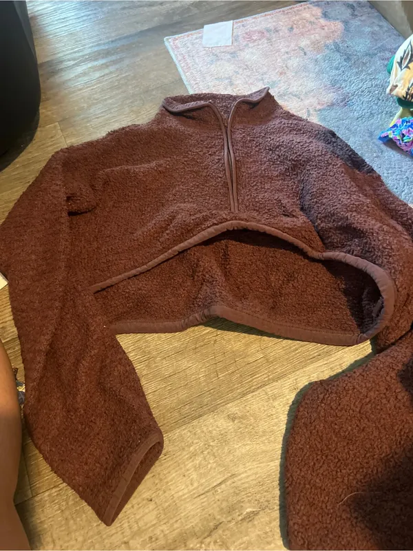 Skims Cozy Women's Sherpa Half-Zip Pullover Sweater - Brown - Image 8