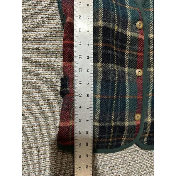 Talbots Wool Vest Women’s Small Petite Vintage Plaid Academic Prep Equestrian - Image 6