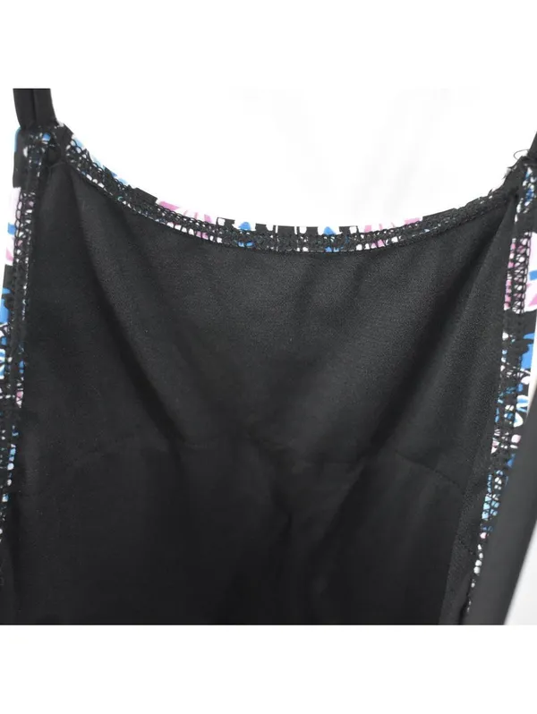 Mossimo Pink Blue Black Floral Criss Cross Back One Piece Swimsuit Size Medium - Image 6