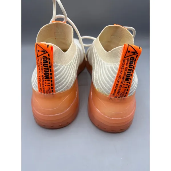 Steve Madden Cello‎ White Orange Knit Sneakers Wedge Sole Womens Size 9 M - Image 3
