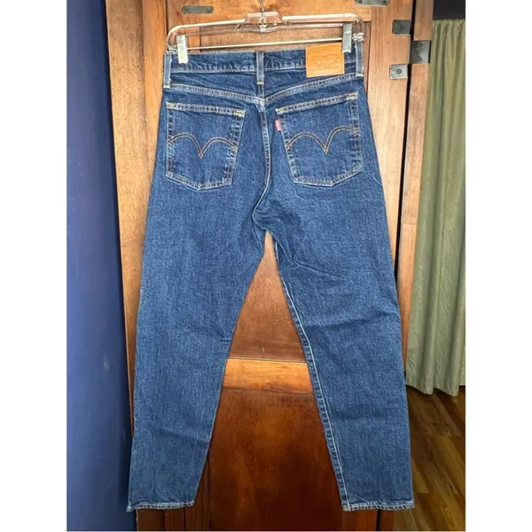 Levi’s Wedgie Straight Jeans High Rise Button Fly Dark Wash Streetwear Casual 28 - Image 5