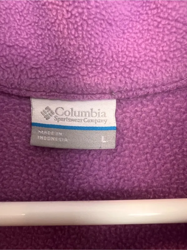 Columbia Jacket Purple Fleece Full Zip Light Weight Coat Size Large - Image 2