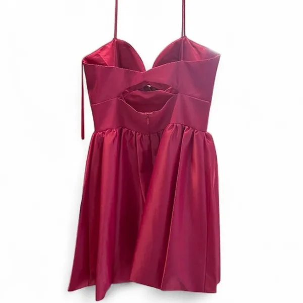 Mac Duggal Pink Mini Dress Bow Size 6 Present Sexy Cute Elle Rush Date Dance NWT - Image 4