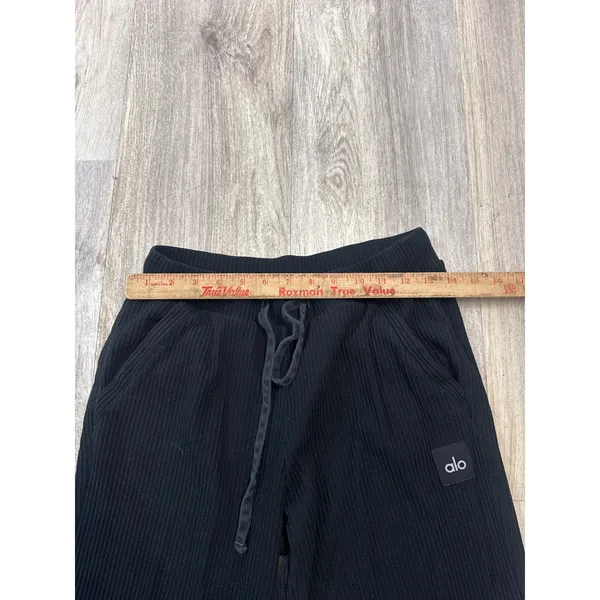 Alo Yoga Muse Ribbed Sweatpants Black Joggers Size Small - Image 6