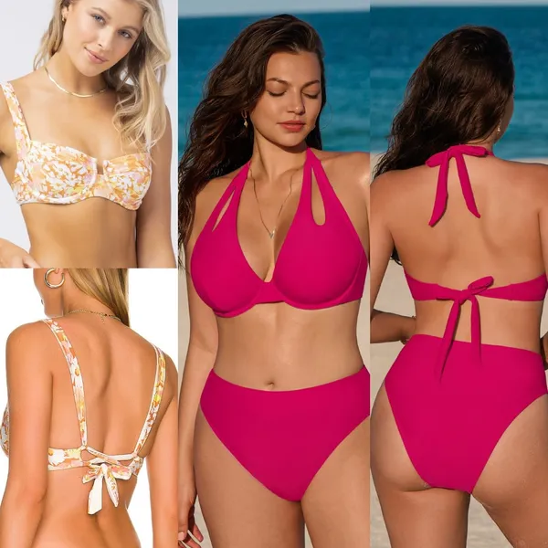 NWT Lot of 3 Bikinis L Space Camellia Top & Cupshe Fresh Cherry Set Size L DD - Image 2