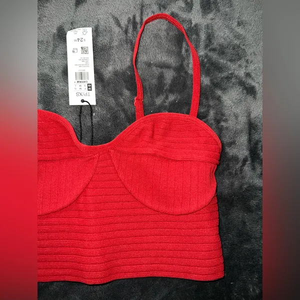 Garage Seamless Bustier Cami in Crimson Red Size XS New with tag - Image 8
