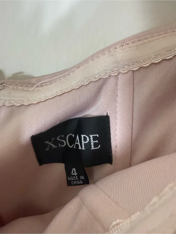 XSCAPE Scuba Crepe Off Shoulder Long Maxi Dress Formal Blush Pink 3008 Size 4 - Image 5