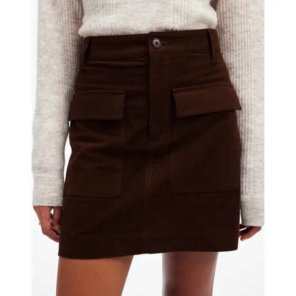 Madewell Utility Mini Skirt‎ in Moleskin Dark Chicory Brown Size 2 - Image 2