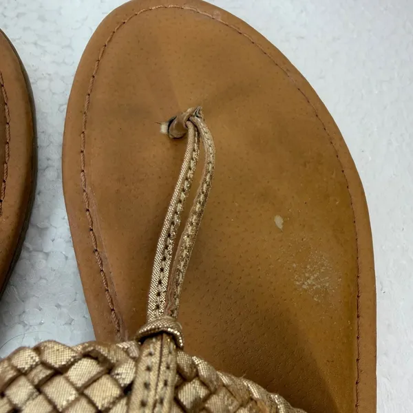 Sperry Gold Braided Thong Sandals Flats Women's 7 Brown Leather STS98083 - Image 10