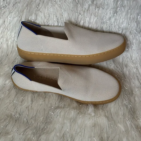 Rothy's Women’s Ivory Beige Slip-On Comfort Flat Sneakers Size W9.5 - Image 5
