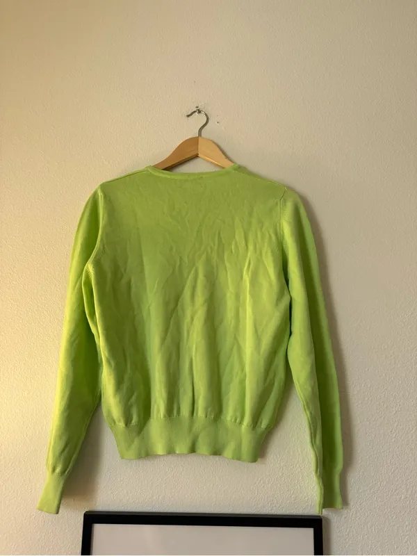 Vintage Lilly Pulitzer Bright Lime Green Button-Front Cardigan - Image 5