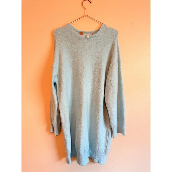 Daily Practice Sweater Dress Women M Blue Oversized Knit Loungewear‎ - Image 4