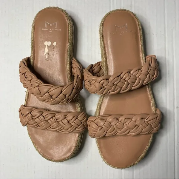 MARC FISHER Jaime Braided Flat Espadrille Slip On Sandals Size 8 - Image 3