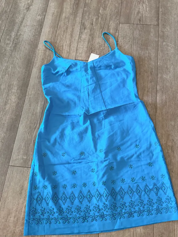 Rampage Turquoise Blue Embroidered Slip Dress - Image 3