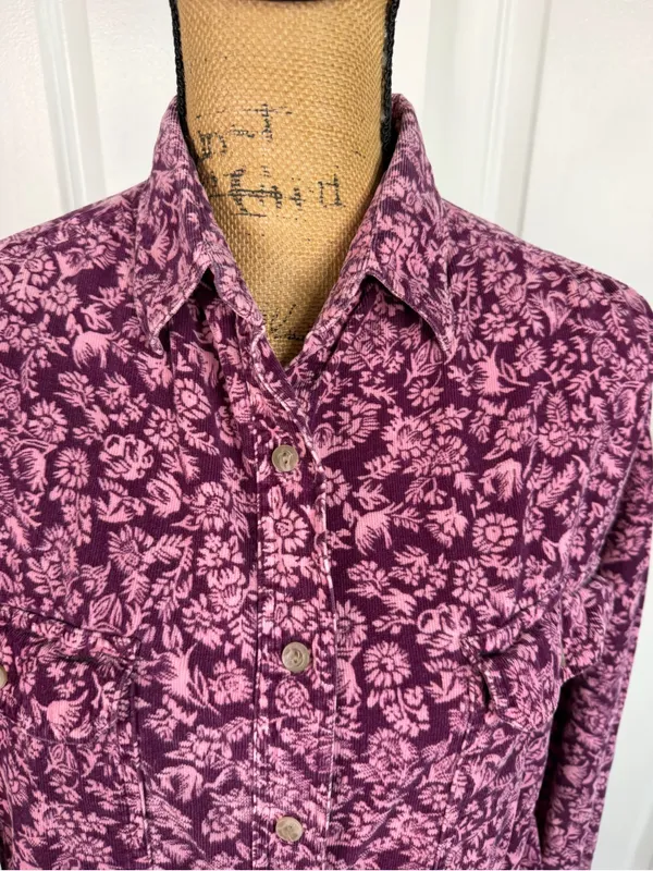 In Good Company Sz L Floral Corduroy Button Down Shirt Cotton NWOT 100% cotton - Image 9
