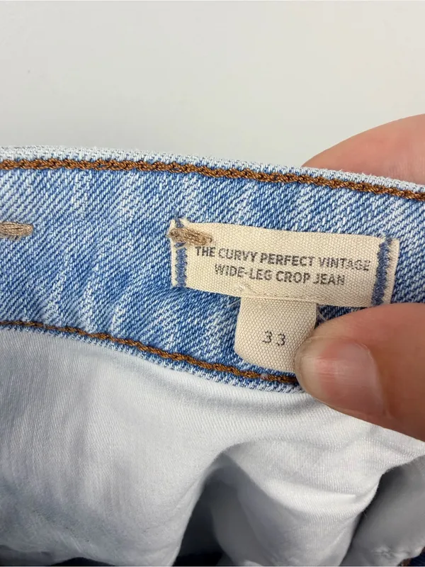 Madewell The Curvy Perfect Vintage Wide-Leg Crop Jean size 33 - Image 5