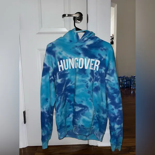 Barstool Sports Blue Tie-Dye Hungover Hoodie - Image 3