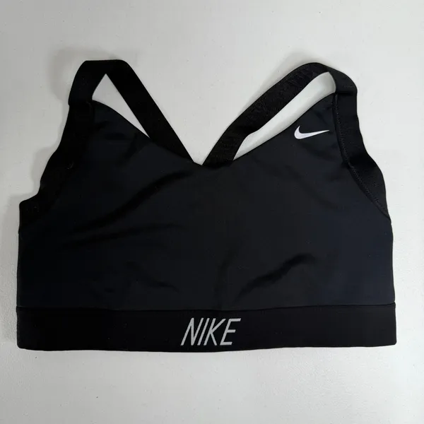 Nike XL Sports Bra Pro Indy Dri-FIT Cross-Back Black 858583-010 Activewear Logo - Image 3
