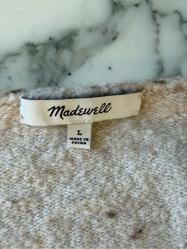 EUC Madewell Wedged V-Neck Sweater • size Large • NT588 PILLING - Image 9
