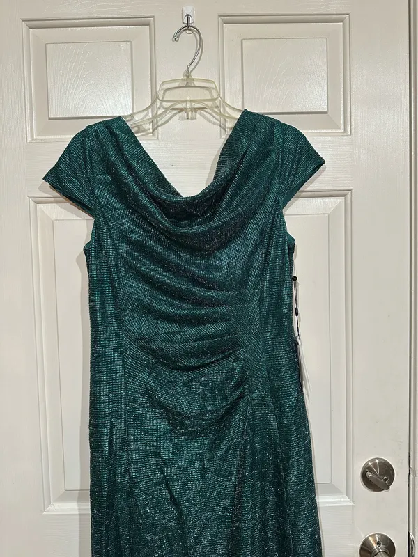 Adrianna Papell Emerald Green Cowl Neck Maxi Dress - Image 4