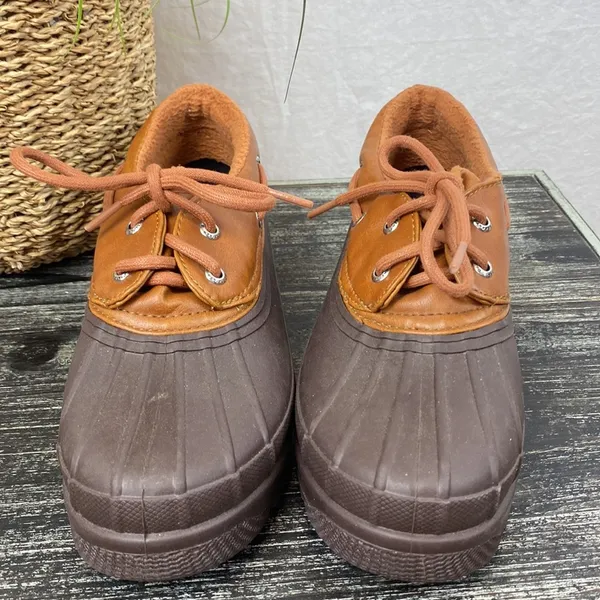 Sperry Leather Brown Two Tone Heron Seal Duck Rain Ankle Boots 7.5 - Image 2