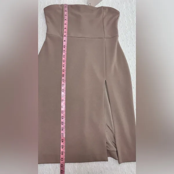 Meshki Rachel Crepe Bandeau Thigh Split‎ Mini Dress Size XL - Image 9