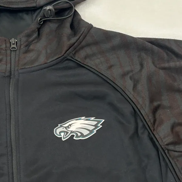 National Football League Philadelphia Eagles Football Zubaz Black Full Zip Hoodie Sweatshirt Size l - Image 4