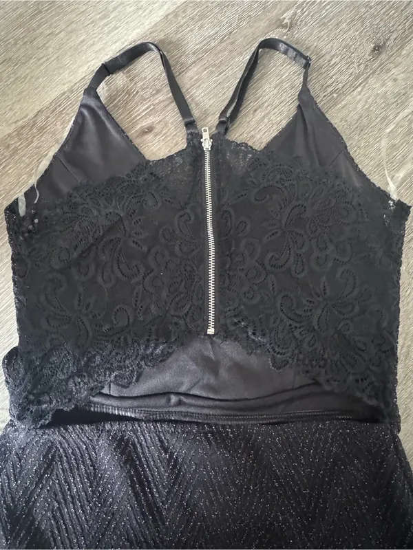 Planet Gold Chevron Lurex Sexy Cocktail Dress Black With Bling Size S - Image 4