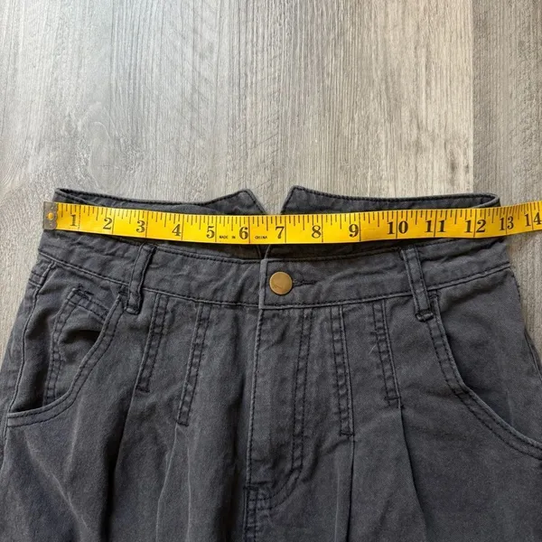 Princess Polly High Waisted Pleat Jeans Washed Black US 4 - Image 10