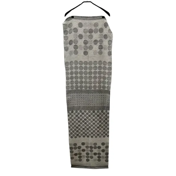 Talbots Scarf Metallic Gray Silver Snowflakes Wool Blend 70" x 20" - Image 4