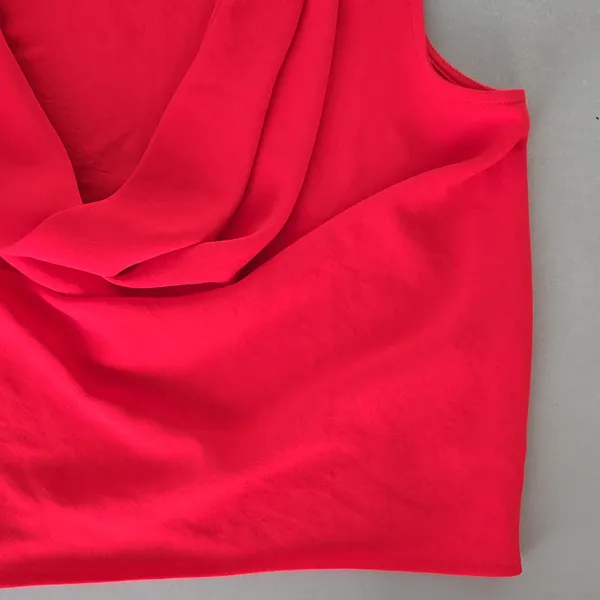 Zara Women's Vibrant Red Cowl Neck Crop Tank Size XS - Image 5